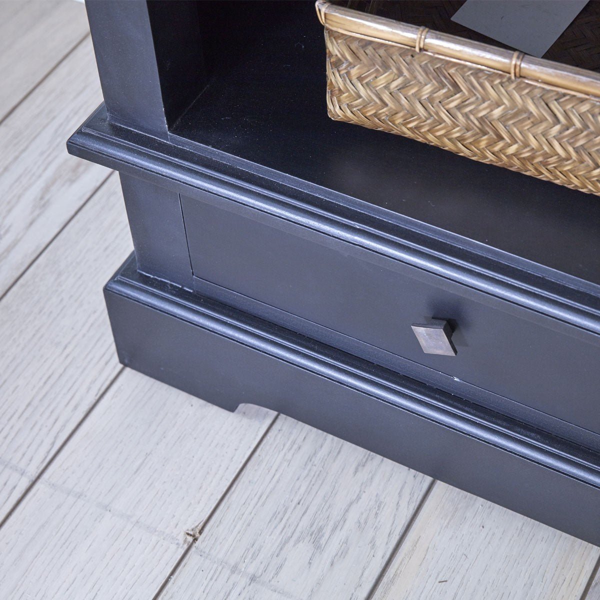 Commode en bois d'acajou et teck 95 cm 2 tiroirs  LONDRES noir, BERAH GETAH