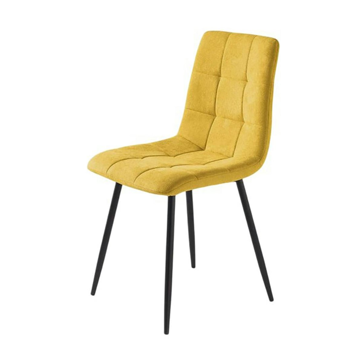 Chaise en tissu, motif damier (lot de 2) LORA moutarde, PIER IMPORT