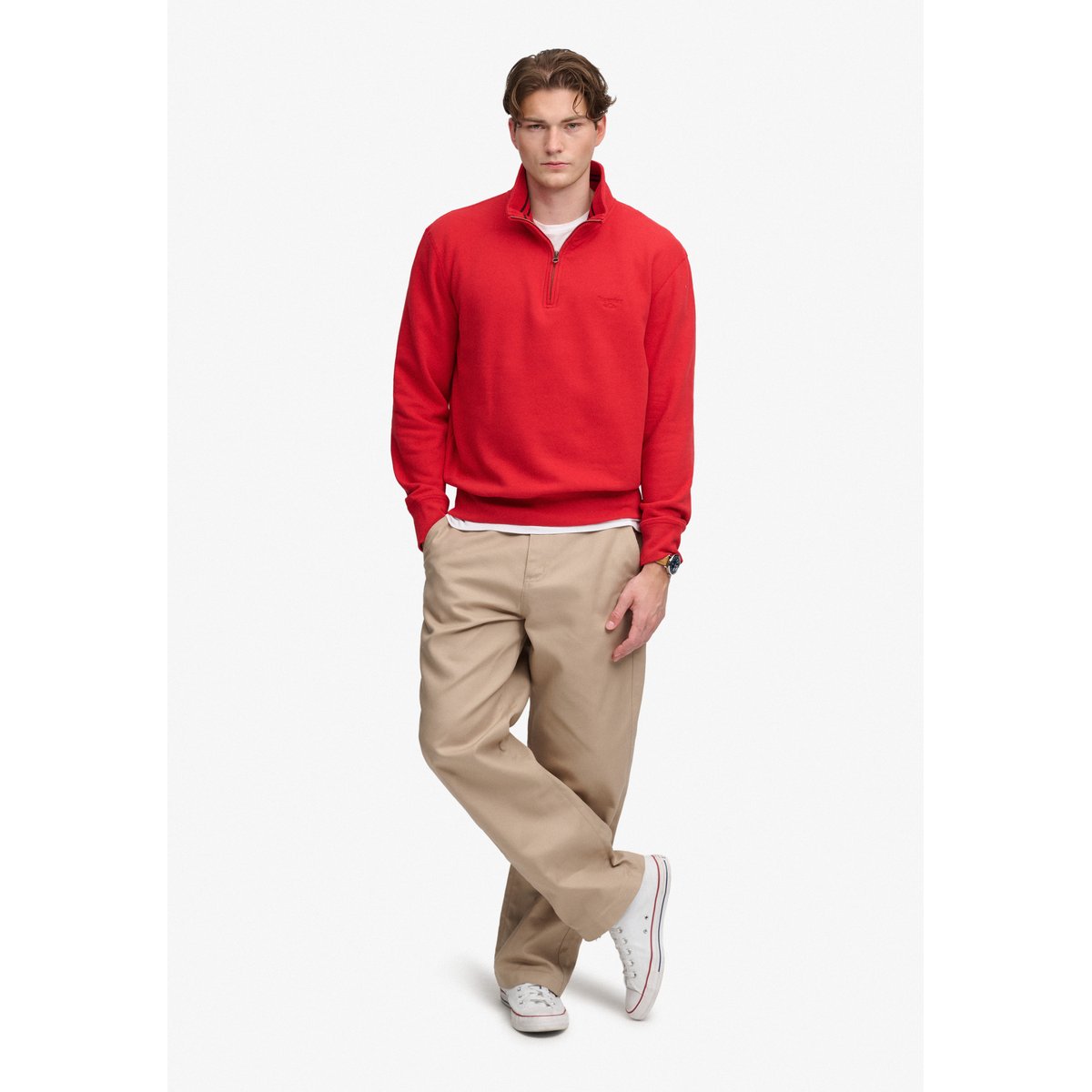 Sweat Essential Serif Logo Coupe Décontractée rouge basique, SUPERDRY