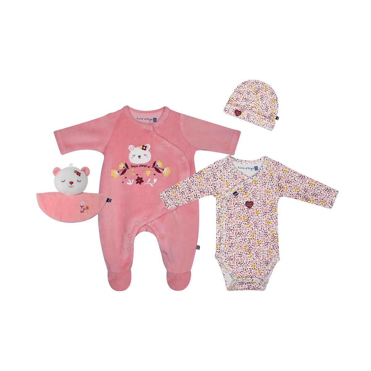Set naissance isis maille naissance rose, SUCRE D'ORGE