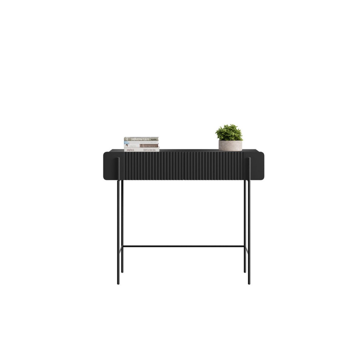 Console 100 cm panneaux de particules et MDF, MATHILDE noir, BOBOCHIC