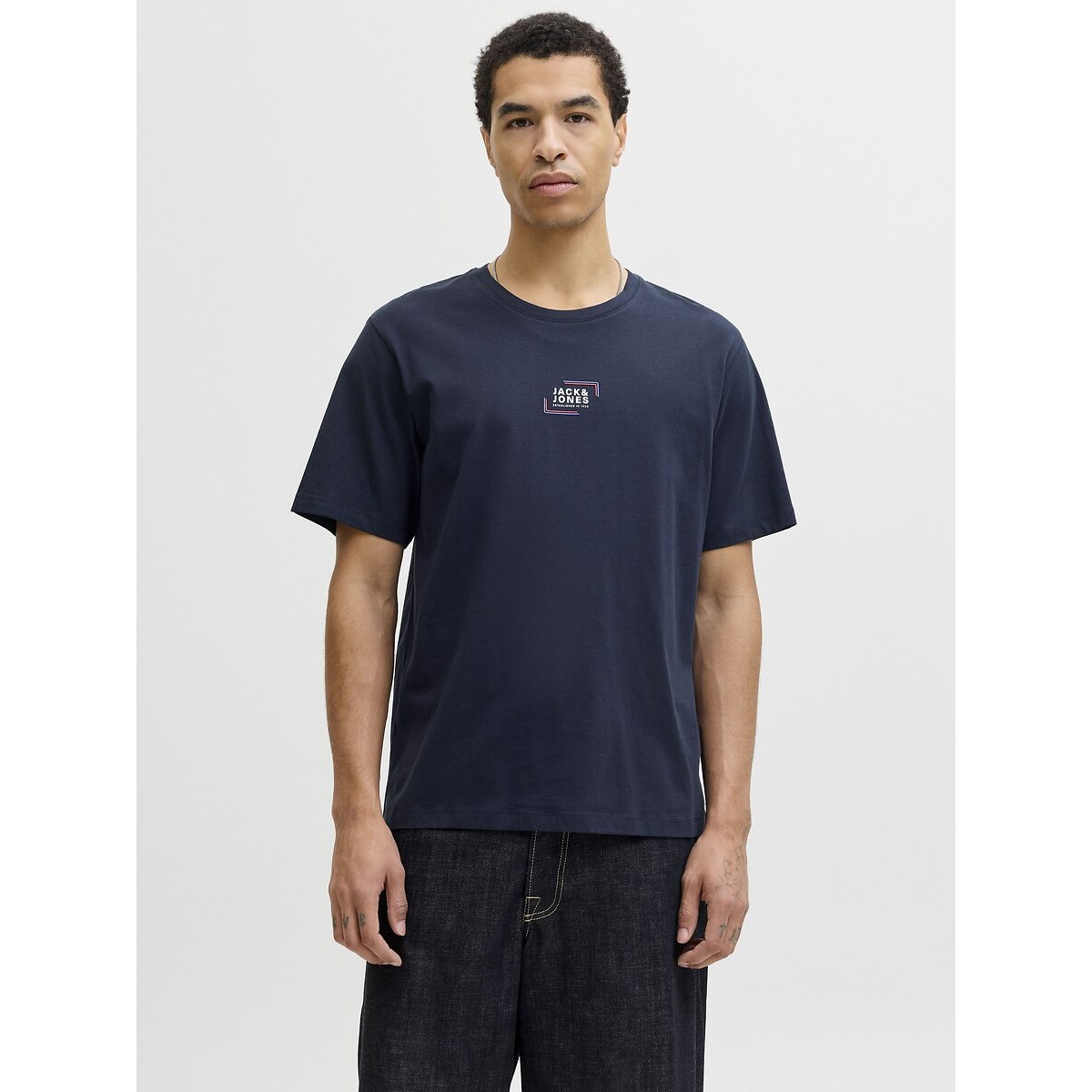 T-shirt manches courtes bleu marine, JACK & JONES