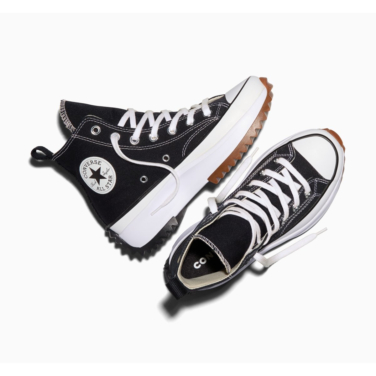 Baskets RUN STAR HIKE PLATFORM CANVAS noir/blanc/marron gomme, CONVERSE