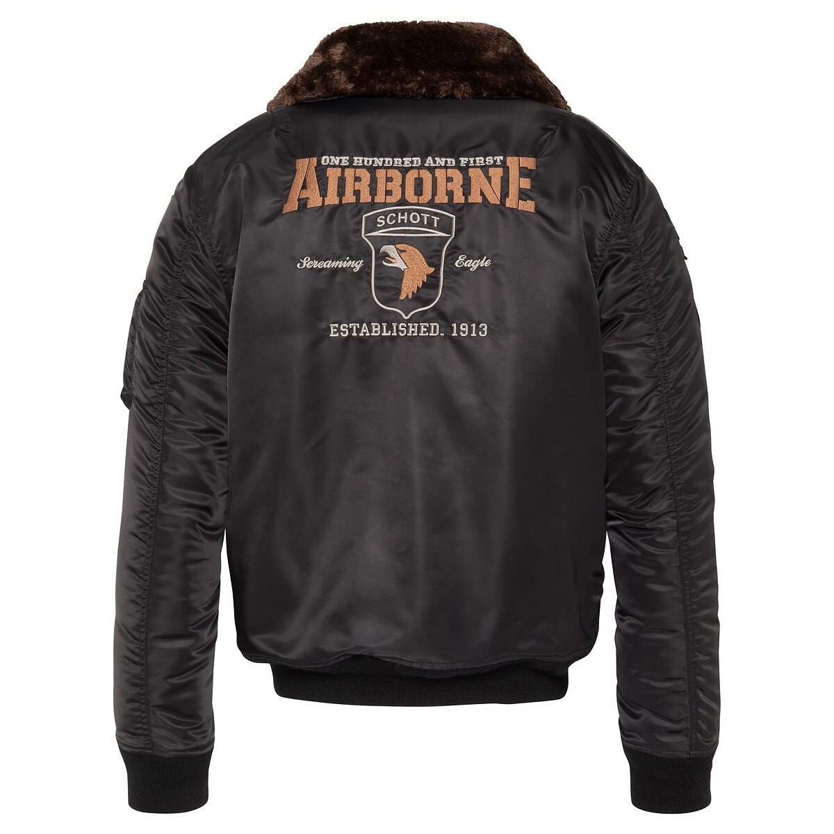 Bomber Army, unisexe, col amovible, AIRSTON noir, SCHOTT