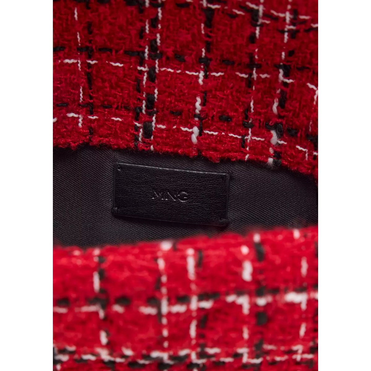 Sac bandoulière en tweed rouge, MANGO