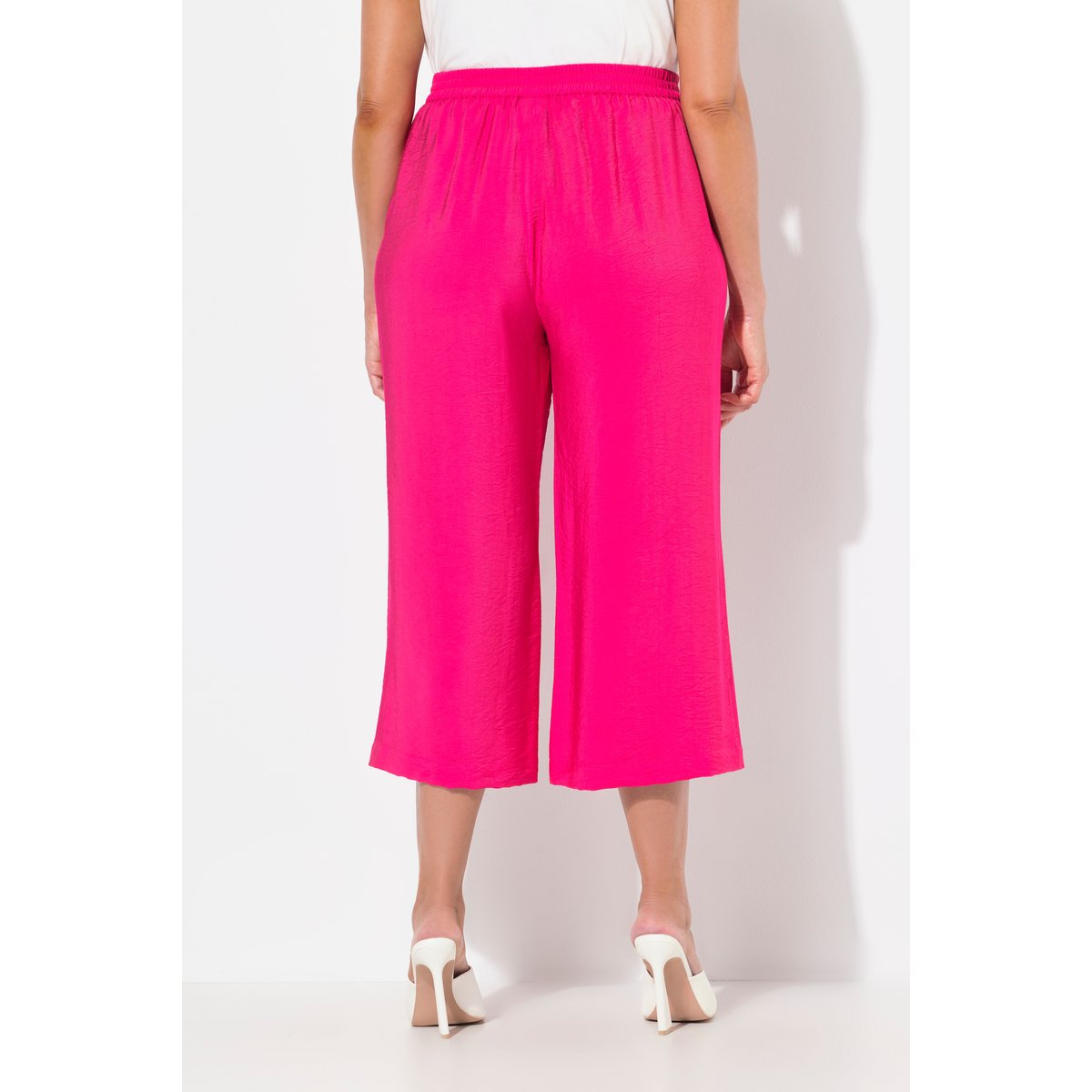 Jupe-culotte à jambe large et taille rose vif, ULLA POPKEN