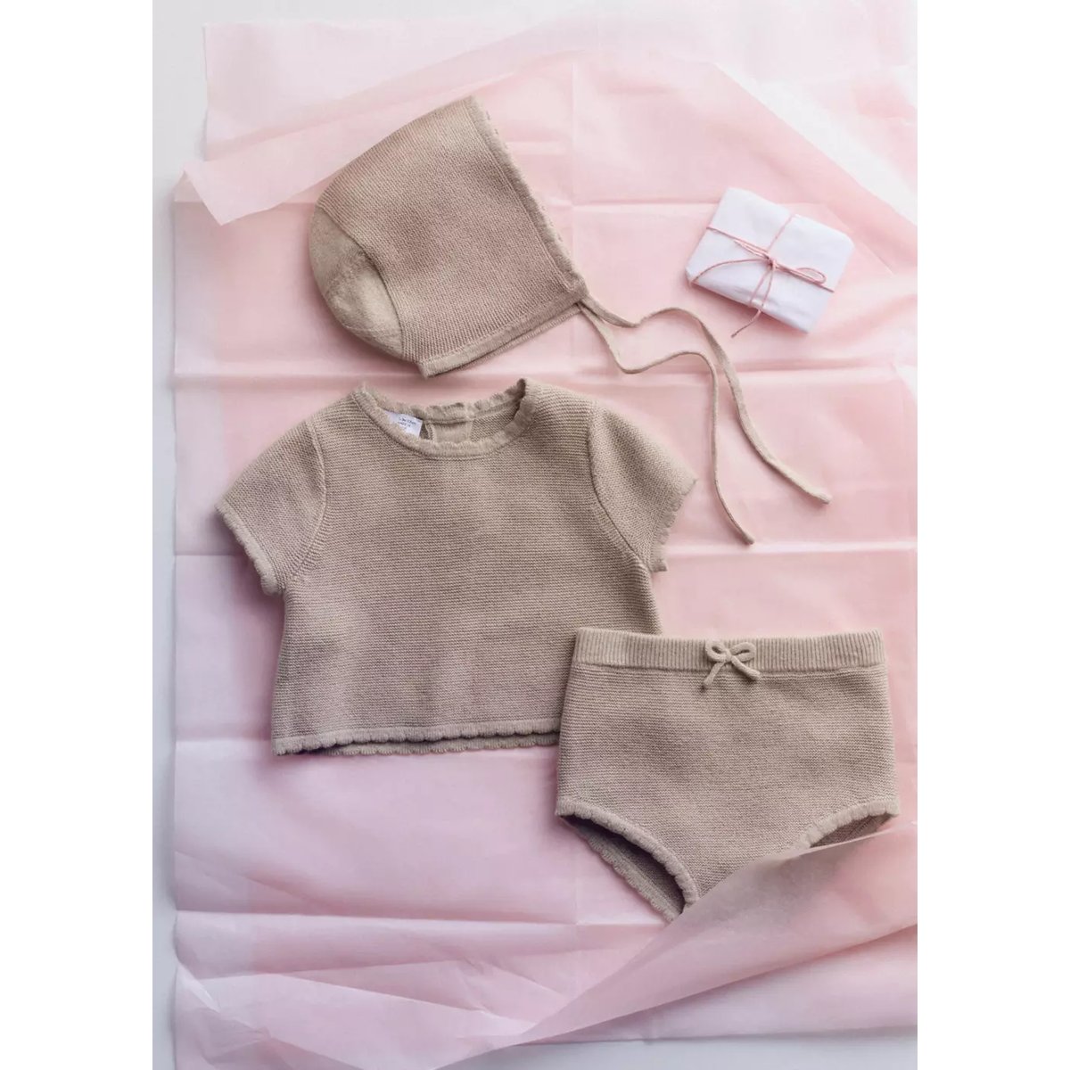 T-shirt en maille fine marron moyen, MANGO BABY