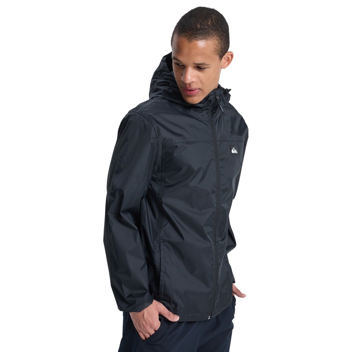 Veste imperméable à capuche OVERCAST 3K TAPE noir black, QUIKSILVER