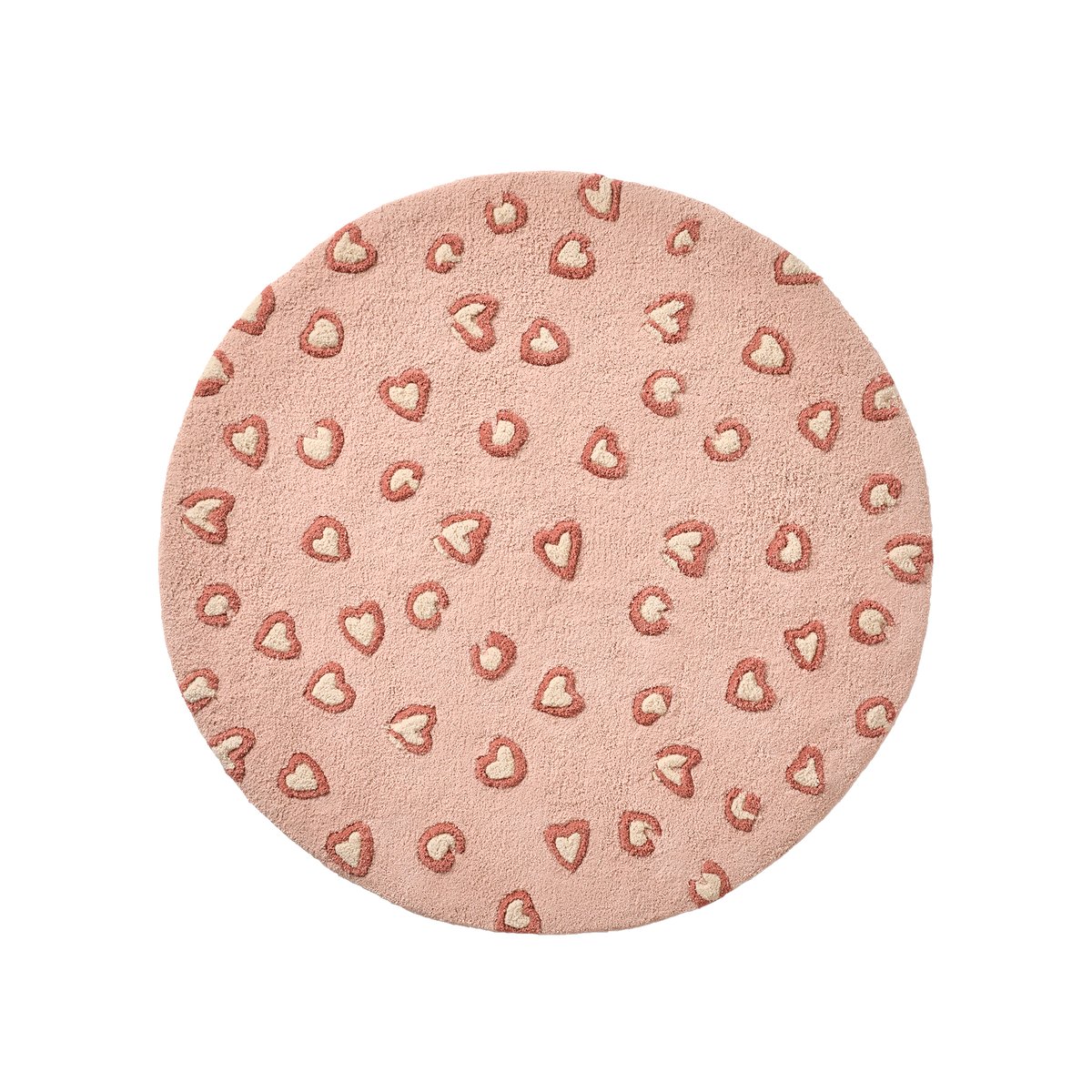 Tapis rond léopard LOVELY LÉO rose, VERTBAUDET