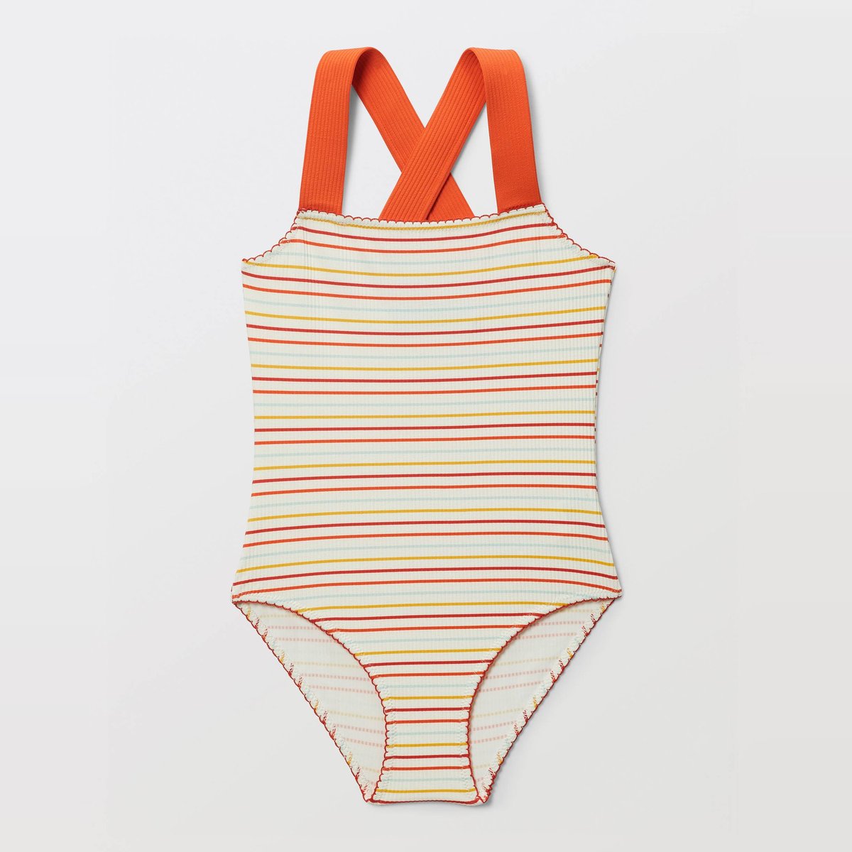 Maillot de bain 1 pièce rayé ecru, MONOPRIX