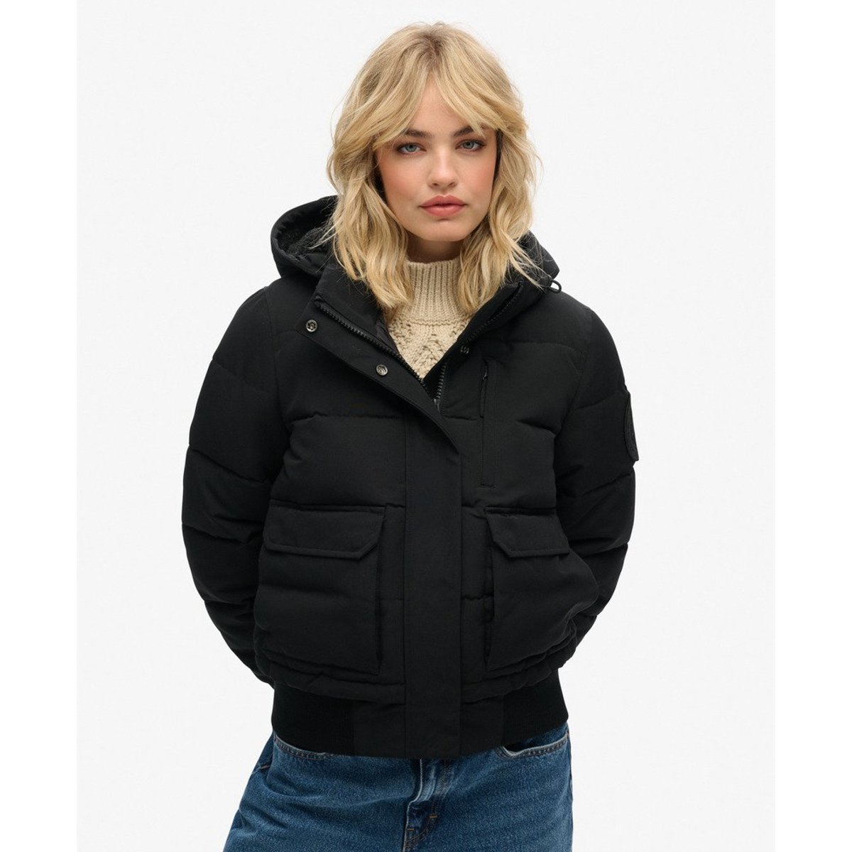 Bomber Everest noir de jais, SUPERDRY