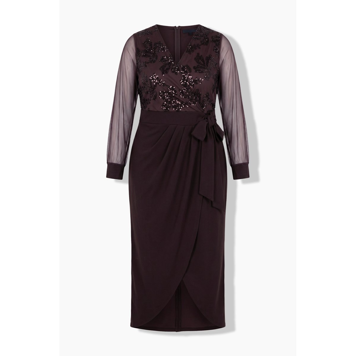 Robe portefeuille à paillettes marron, ULLA POPKEN