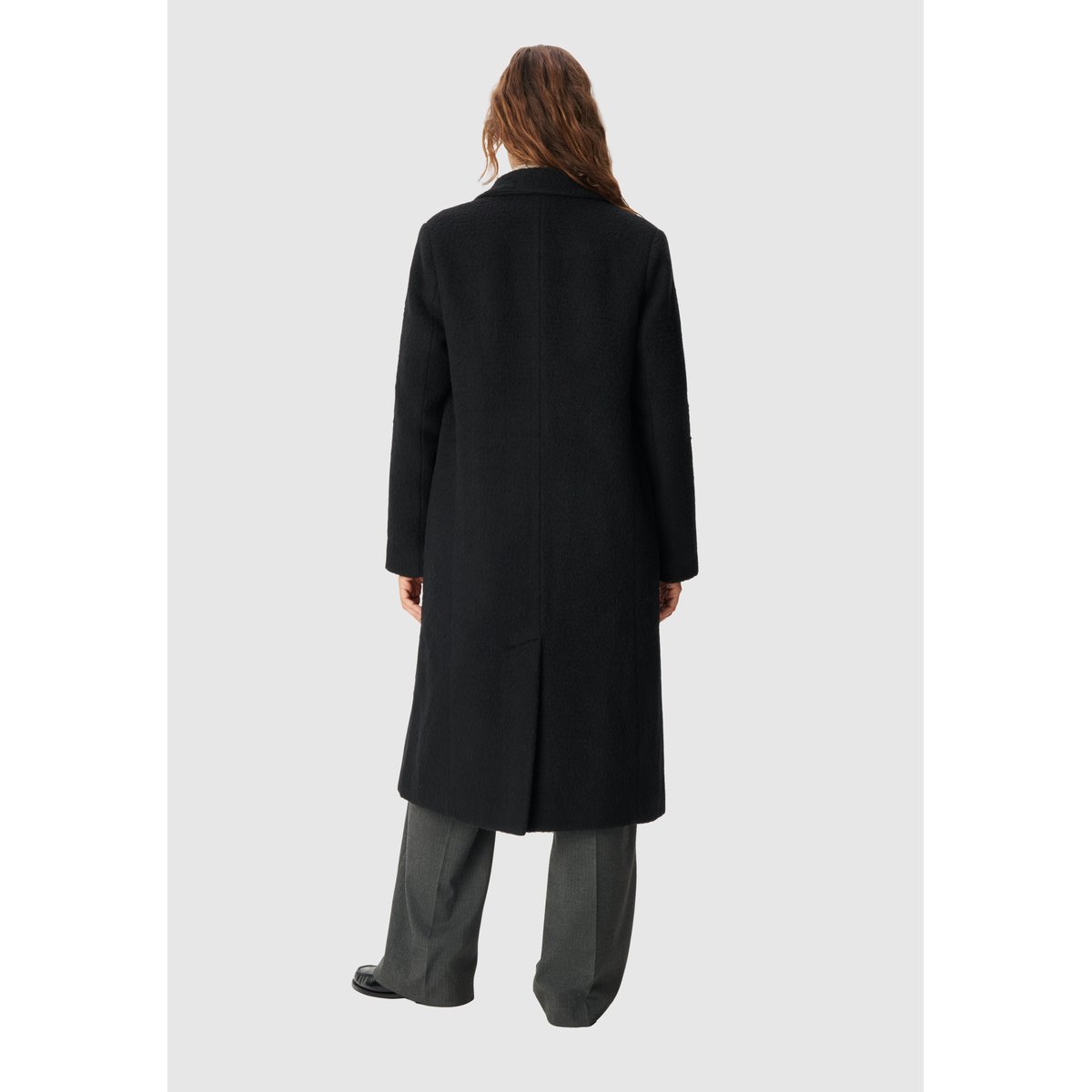 Manteau long effet poilu noir, IKKS