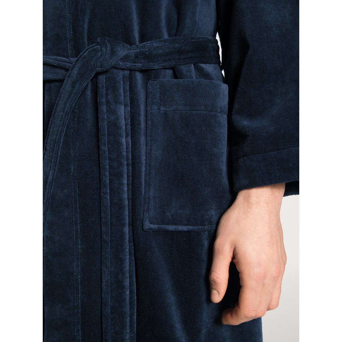 Peignoir manches longues Coton AFTER SHOWER bleu foncé, CALIDA
