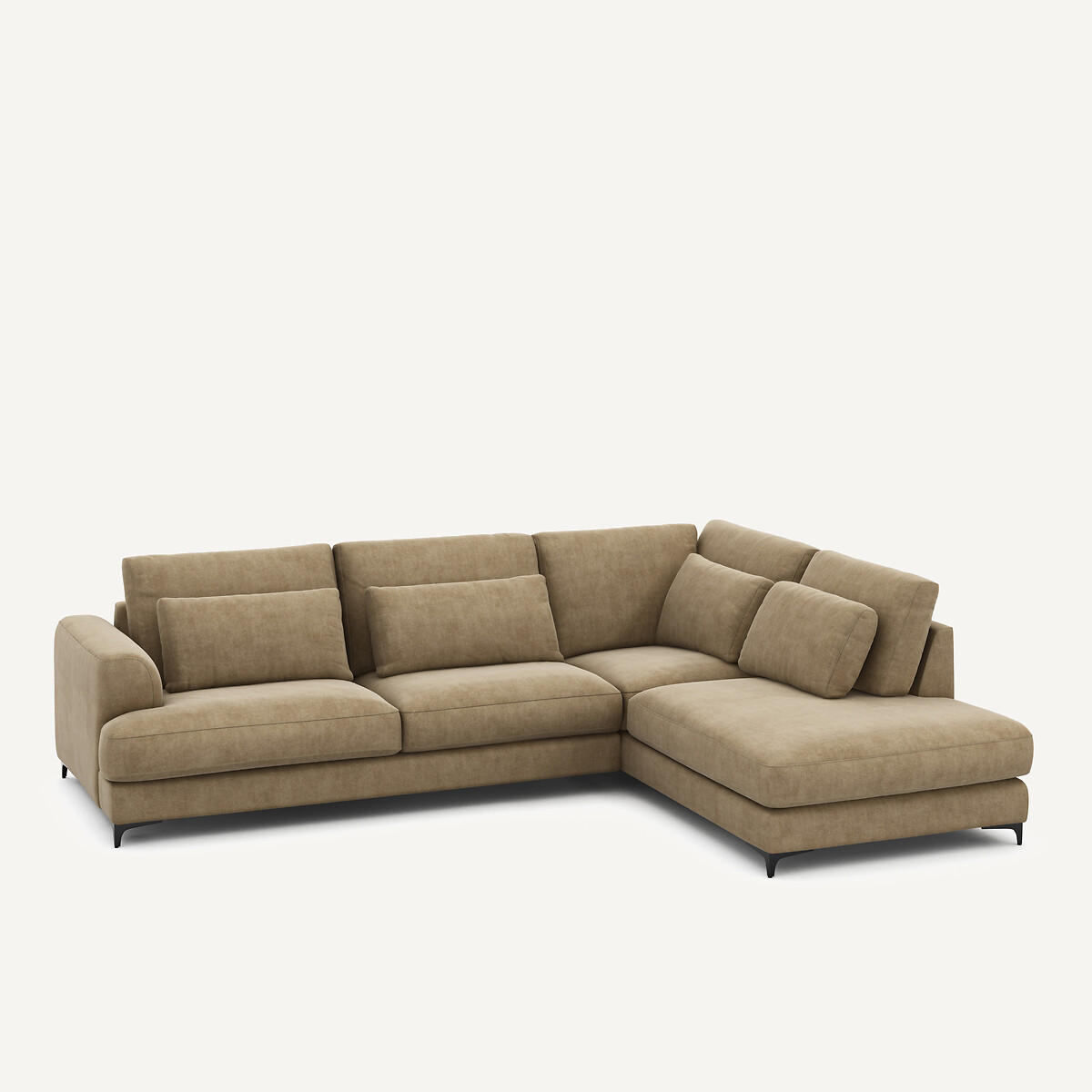 Angle droit convertible, en velours stonewashed, Marsile gris shiitaké, AM.PM