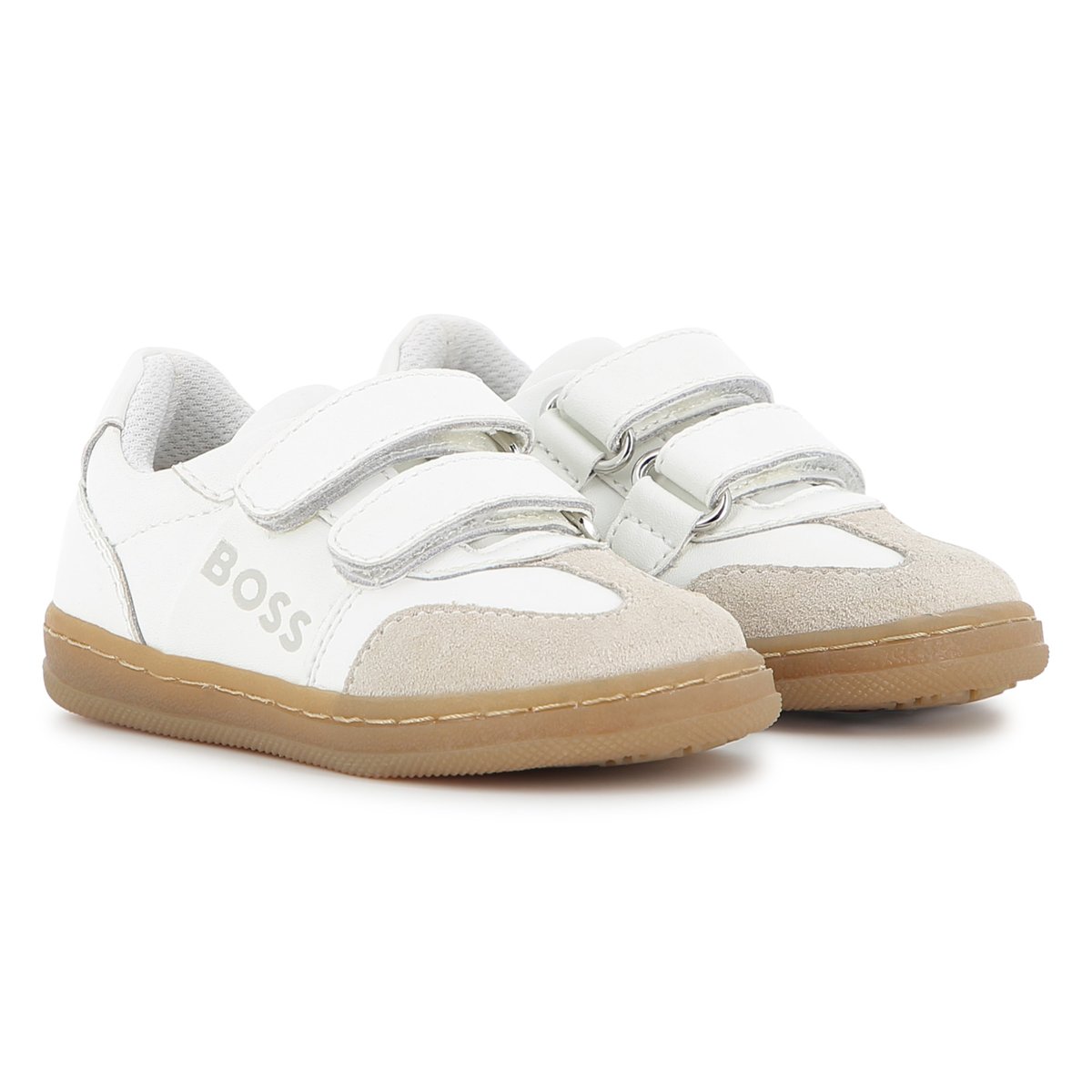 Baskets basses à scratch blanc, BOSS KIDSWEAR