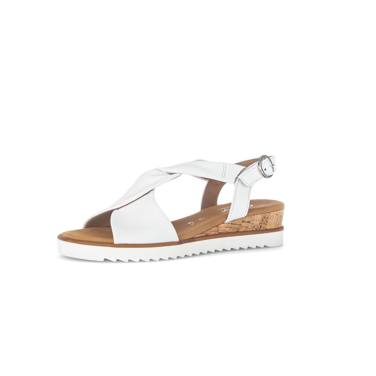 Sandales en cuir à talon compensé blanc, GABOR