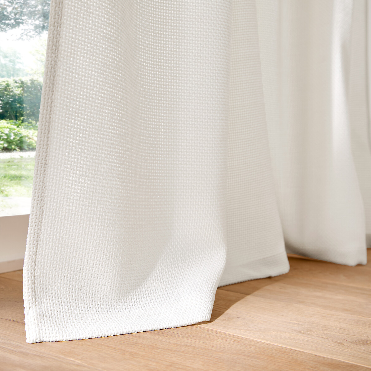 Cortina tamizadora, efecto trenzado, con cinta con fruncido o acabado wave, MONTEGO crudo, LA REDOUTE INTERIEURS