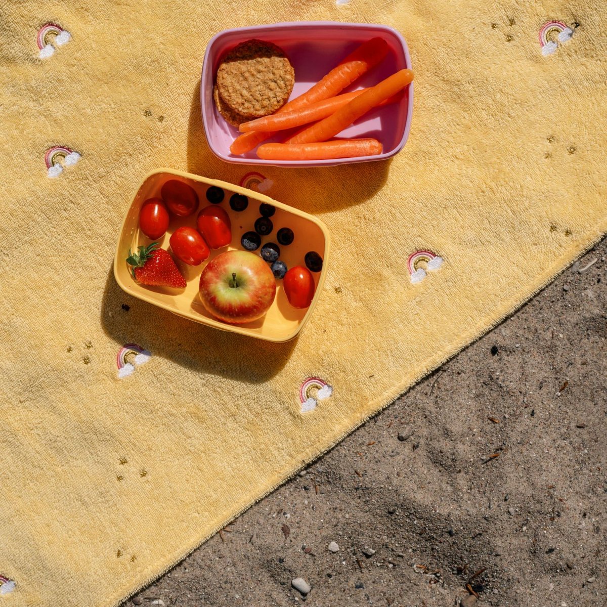 Lot de 2 lunch box jaune, rose, blanc, FILIBABBA