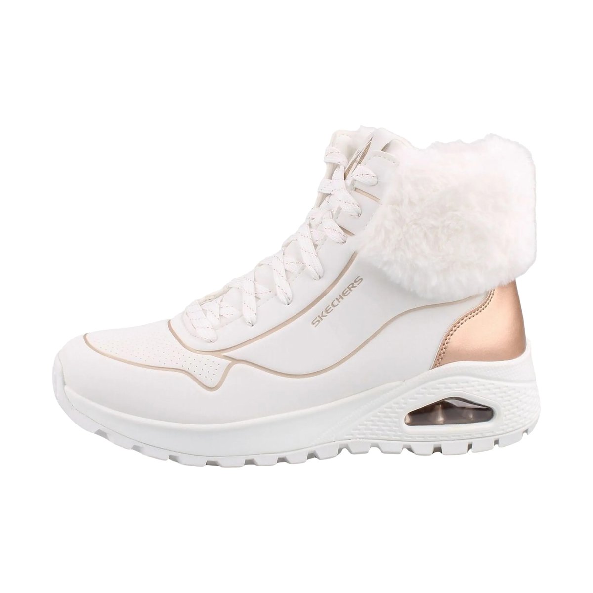 Baskets montantes Uno Rugged - Fall Shimmer blanc rose or, SKECHERS