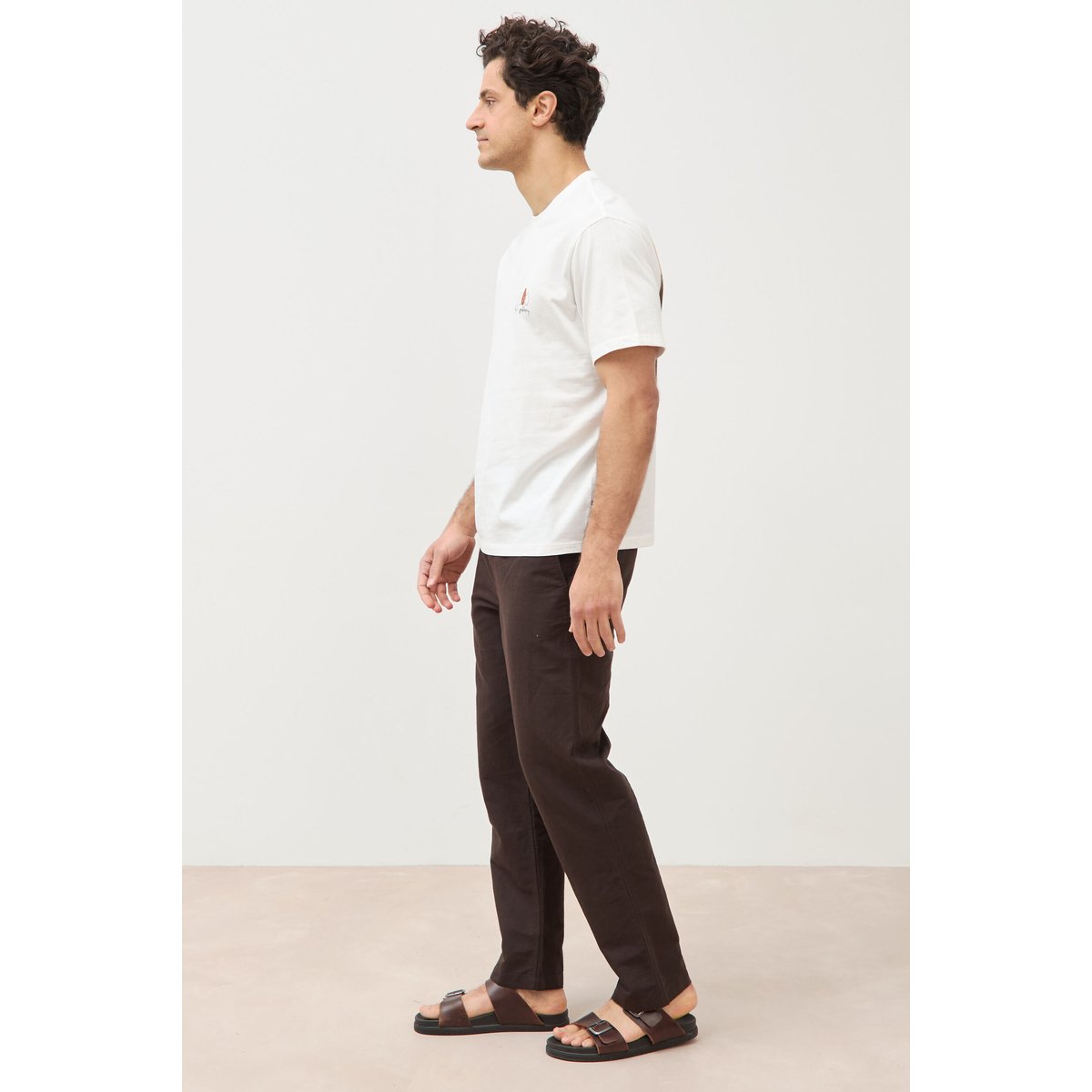 T-shirt en coton ecru, BONOBO