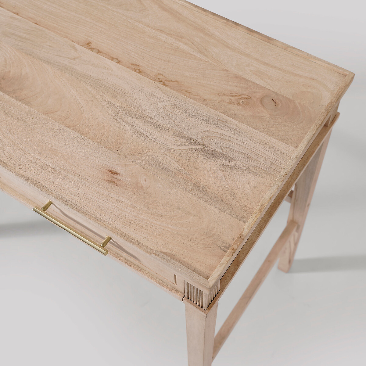 Claudine Mango Wood 2 Drawer Desk light wood, SWOON