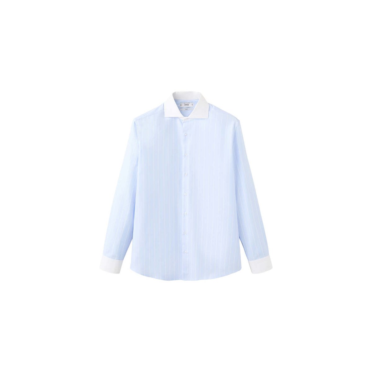 Chemise costume slim-fit 100 % coton à rayures bleu, MANGO MAN