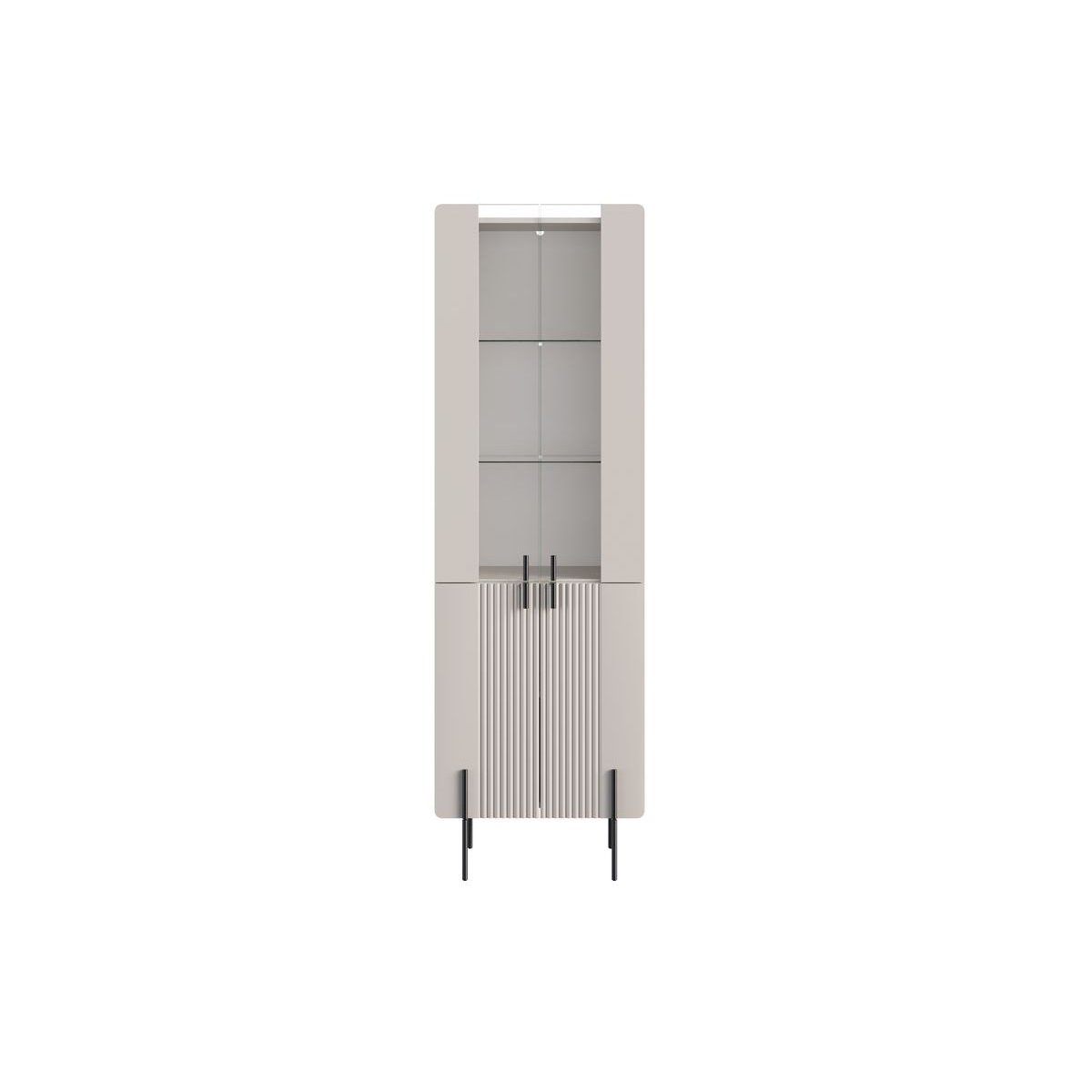 Vitrine 60 cm 2 portes, MATHILDE beige, BOBOCHIC