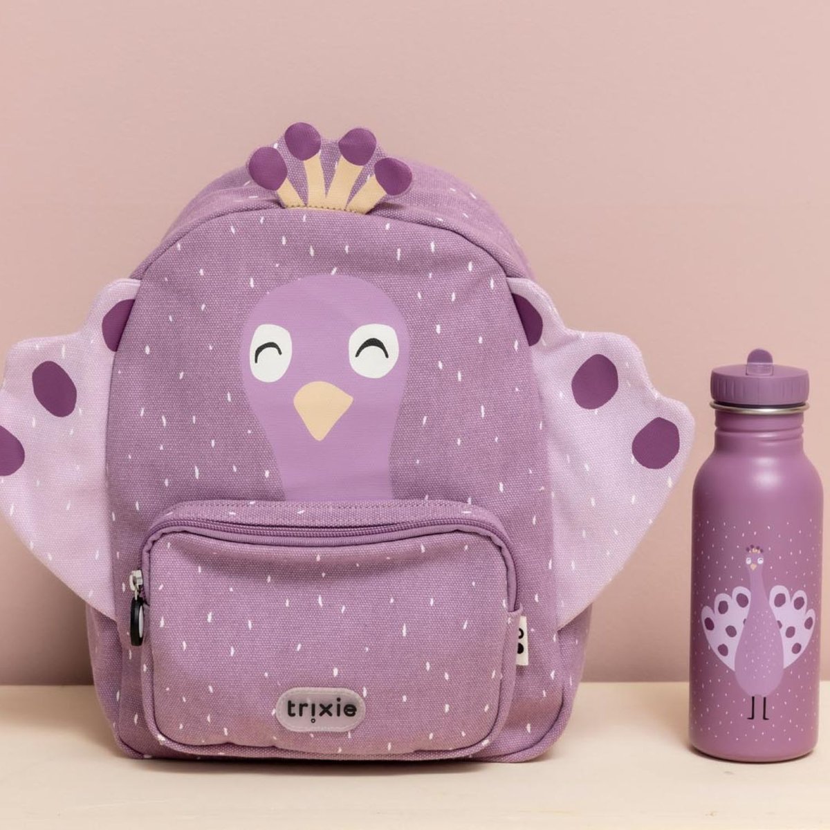 Sac à dos enfant violet, blanc, noir, TRIXIE