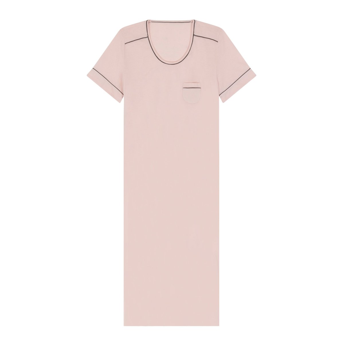 Chemise de nuit manches courtes en coton modal LES INTEMPORELLES A11 bois de rose, LE CHAT