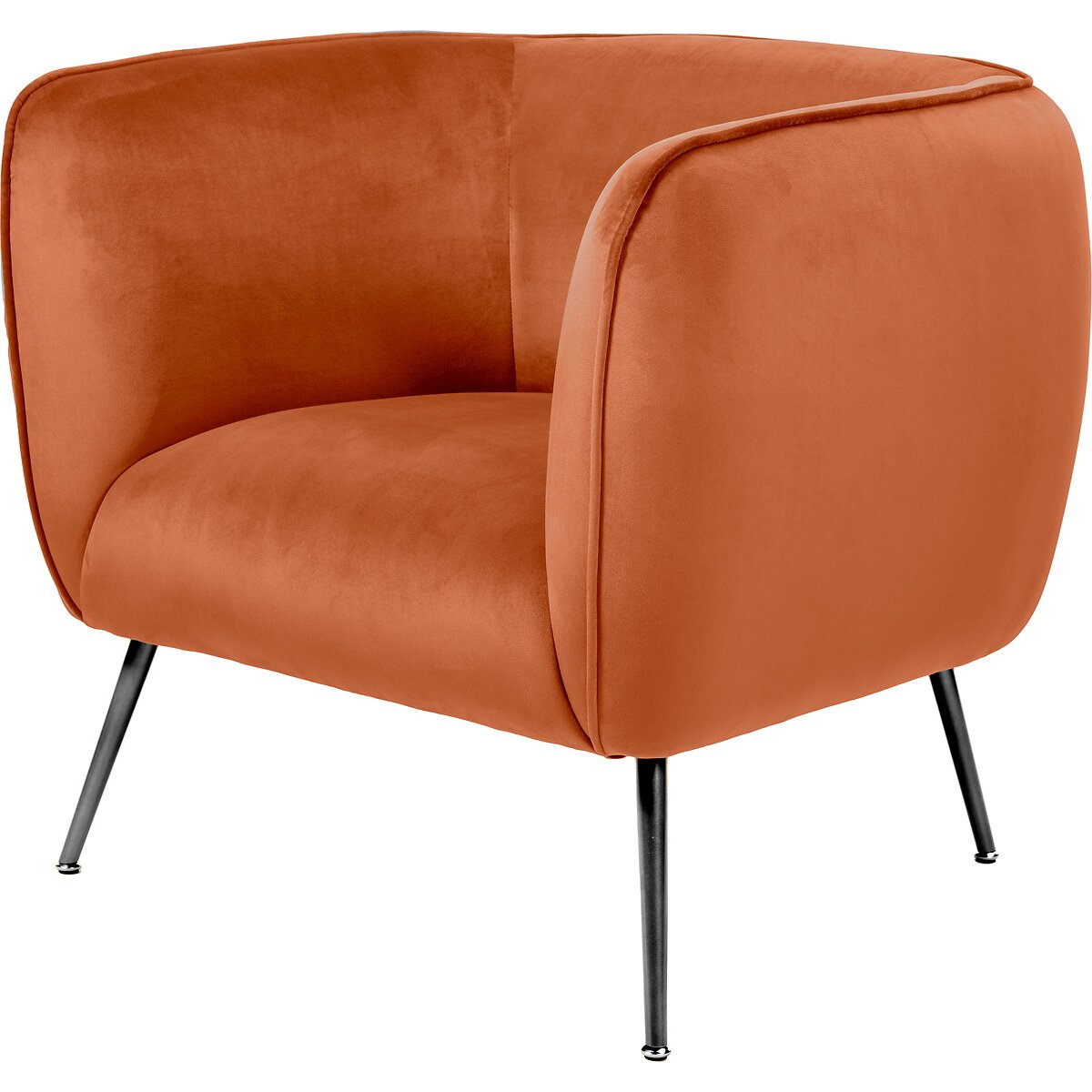 Luxe Velvet Tub Chair with Black or Gold Legs rust, SO'HOME