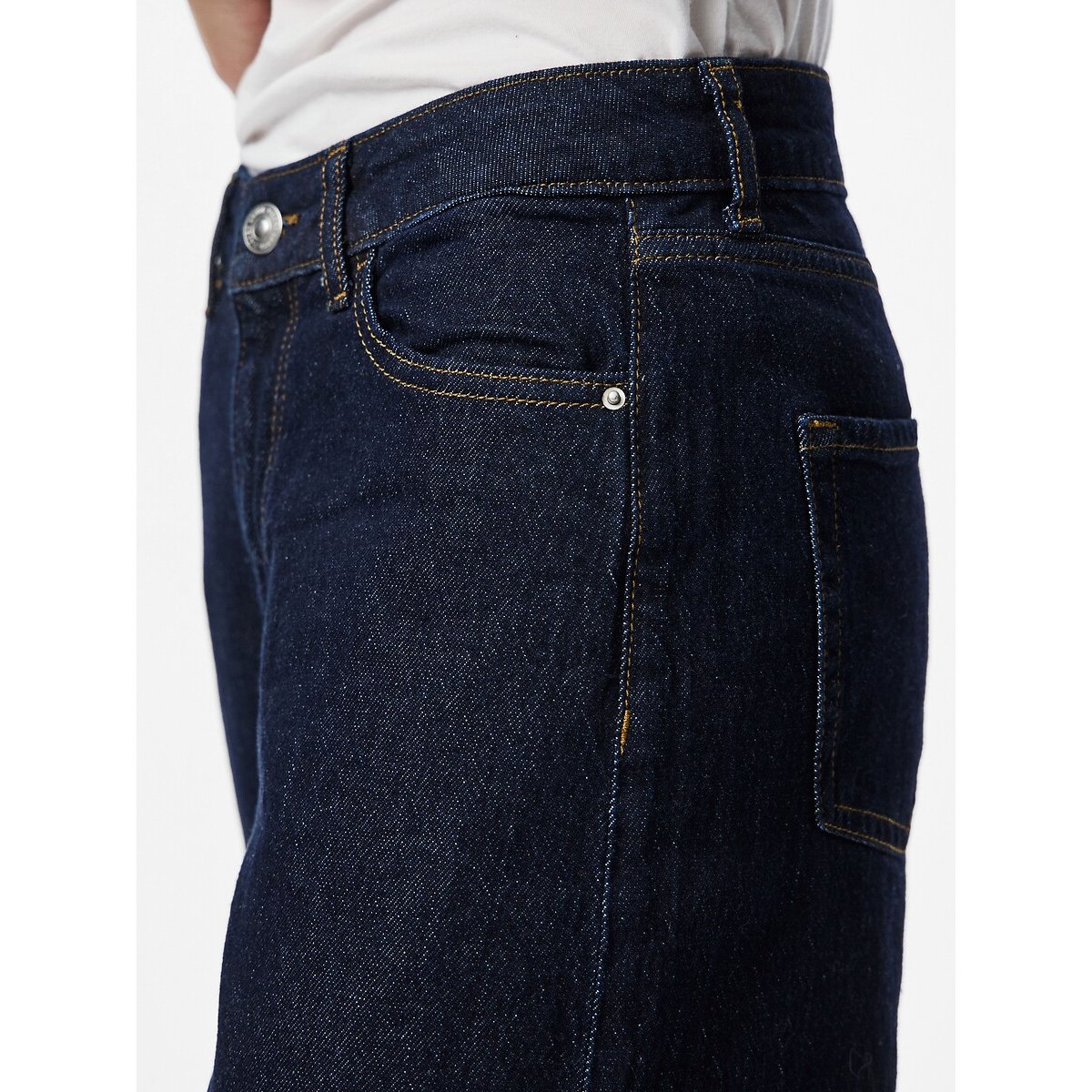 Jean barrel dark blue denim, PIECES