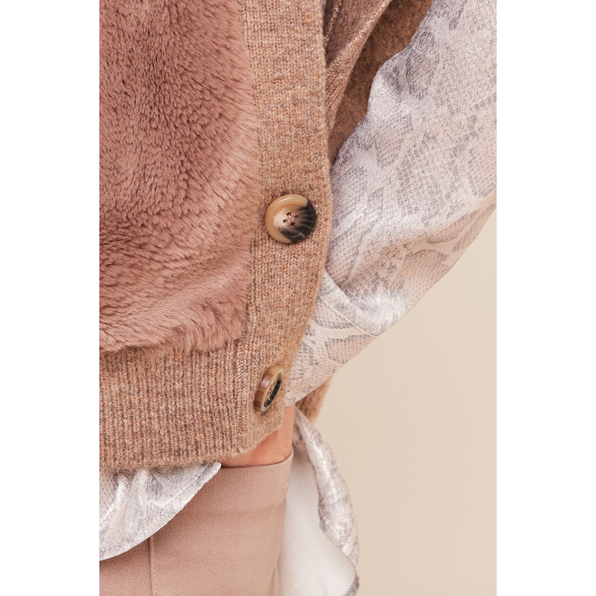 Pull sans manches col roulé marron, BREAL