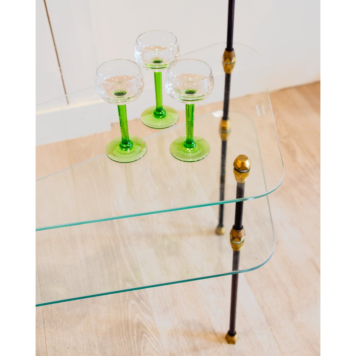 Étagère modulable en verre et métal Isabelle N°291 - Bon état noir, DEBONGOUT