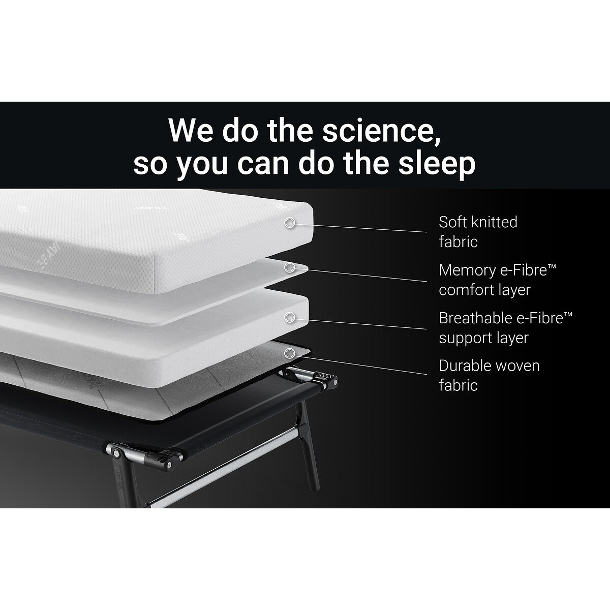 Jay-Be® Rollaway Folding Bed with Memory Mattress black, JAY-BE