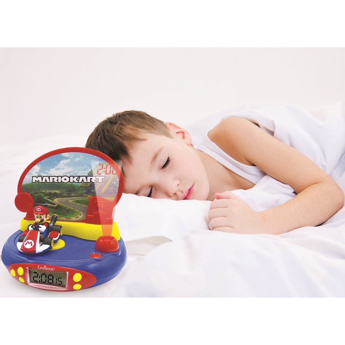 Réveil RP500UNI Projecteur Nintendo Mario Kart bleu, LEXIBOOK