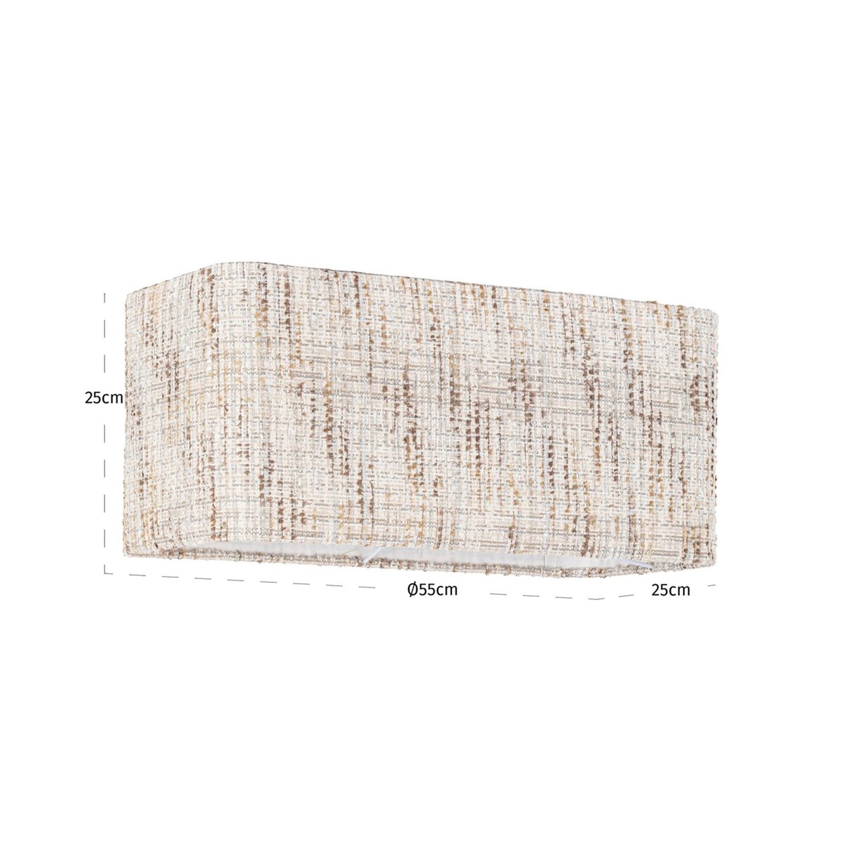 Abat-jour rectangulaire en tissu crème coco tissé naturel, RECOLLECTION