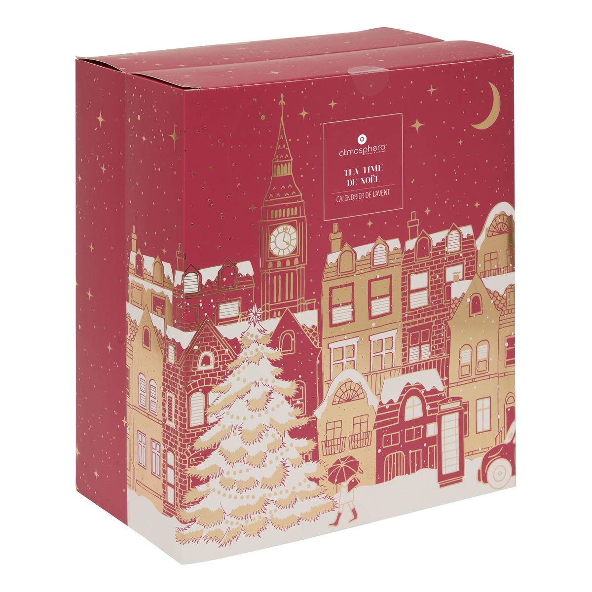 Calendrier de l'avent coffret senteur TEA TIME rouge, ATMOSPHERA