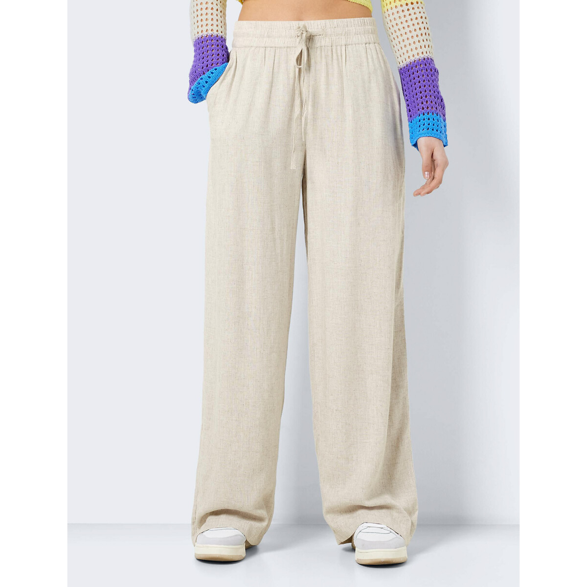 Pantalon large, taille standard beige clair, NOISY MAY