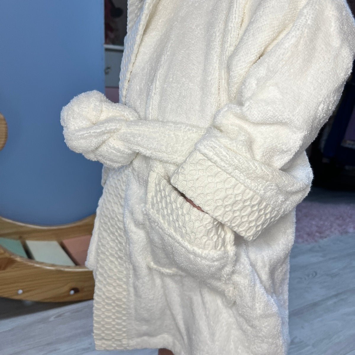 Peignoir Enfant en coton 400g/m² - ZERO TWIST ivoire, TRADITION DES VOSGES