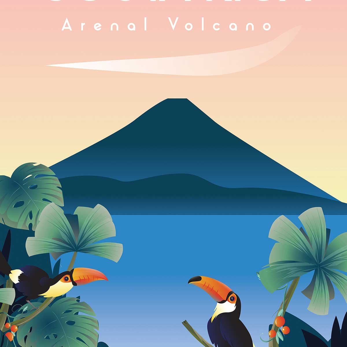 Tableau voyage Volcan du Costa Rico tableau alu dibond, HEXOA