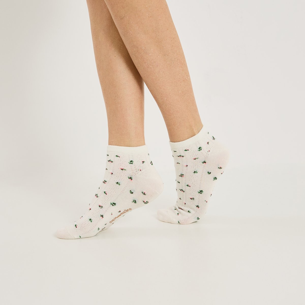 Lot de 2 paires de socquettes blanc cassé blanc, GRAIN DE MALICE