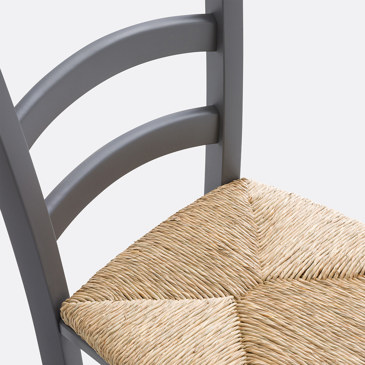 Lot de 2 chaises paysannes, en hêtre massif, PERRINE gris, SO'HOME