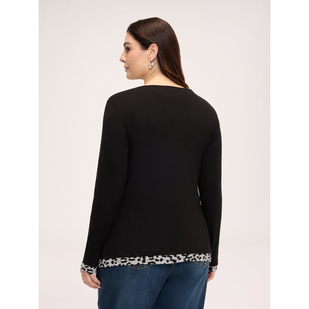 T-shirt à imprimé animalier noir, FIORELLA RUBINO