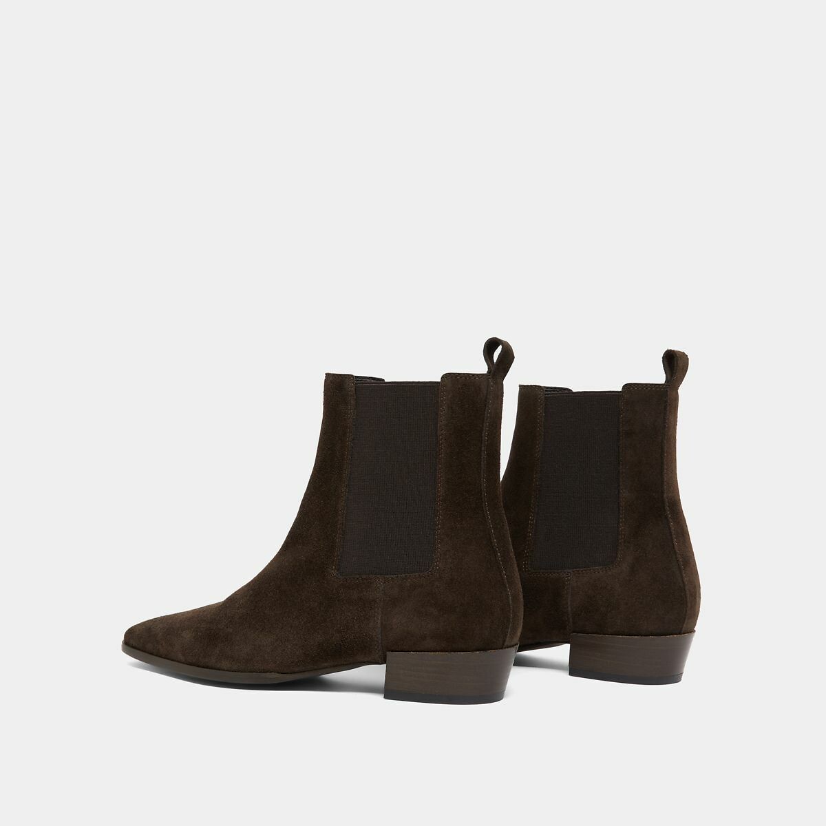 Bottines en croute de cuir, Papaye marron foncé, JONAK
