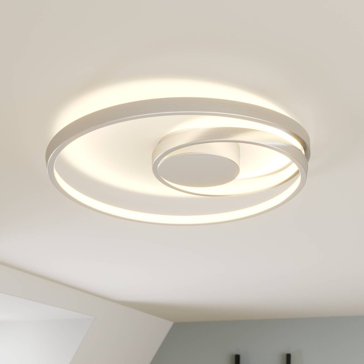 Plafonnier en aluminium moderneLED, Maire chromé, LUCANDE