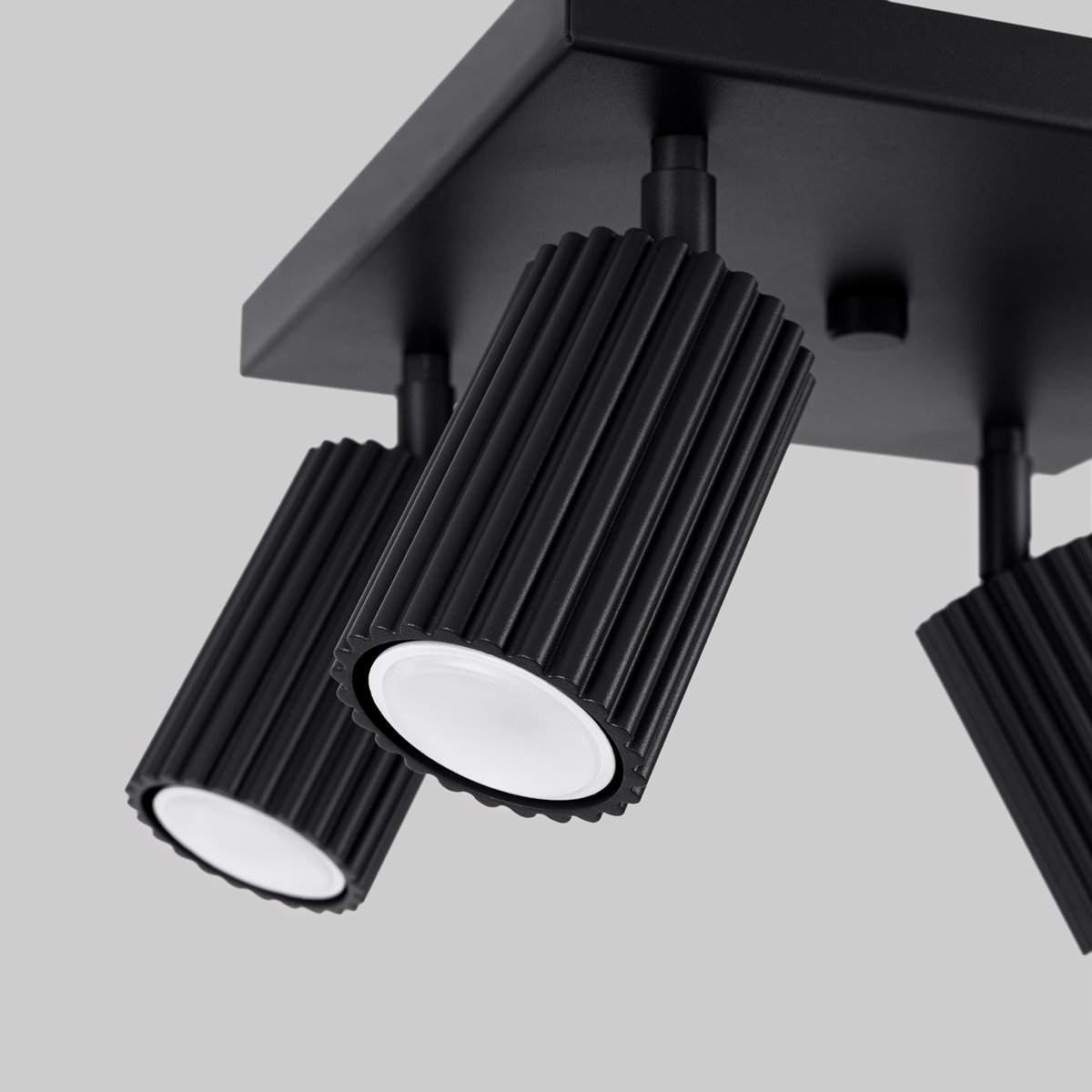 Plafonnier Aluminium Noir GU10 4 Karbon noir, EDEN