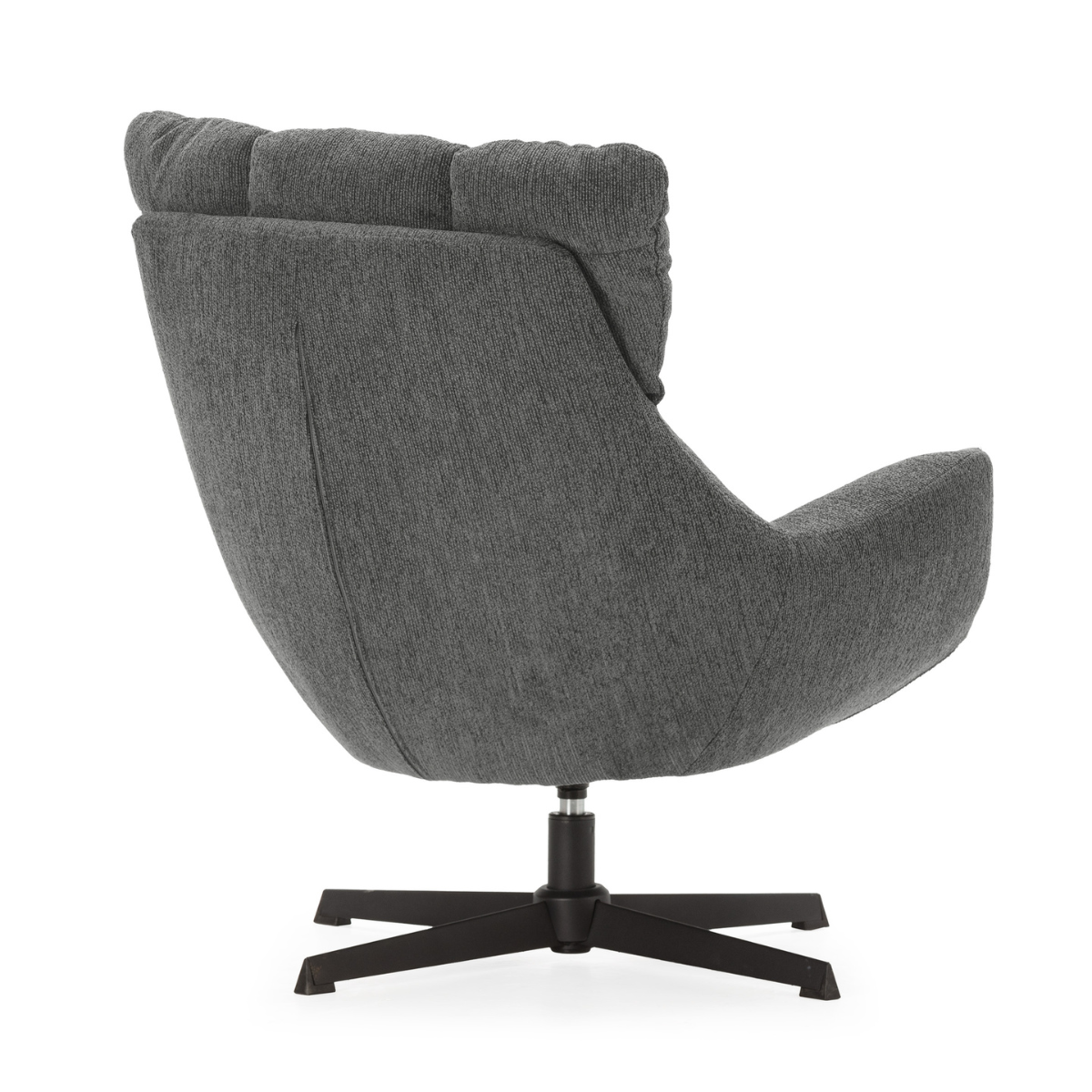 Fauteuil en tissu matelassé avec pieds en métal noir H89 cm - ODETTE gris, CALICOSY