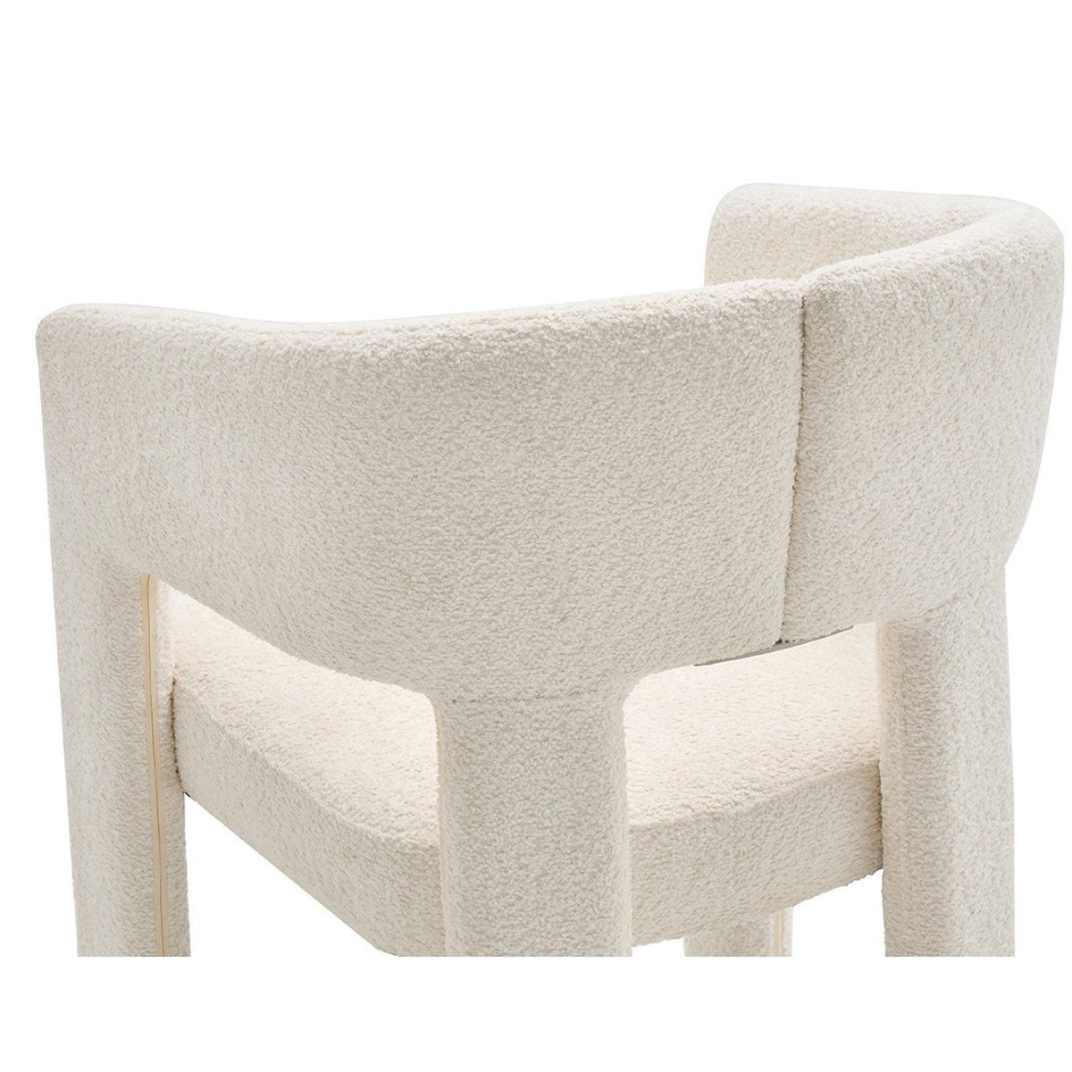 Fauteuil en tissu bouclette, GASPARD beige, BEST MOBILIER