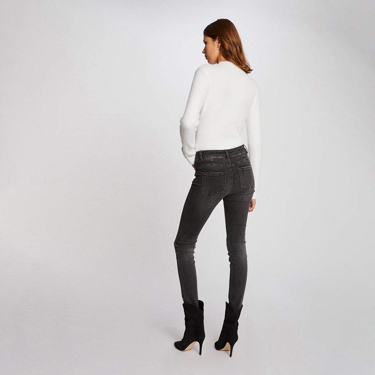 Pull Col Montant En Fine Maille blanc, MORGAN
